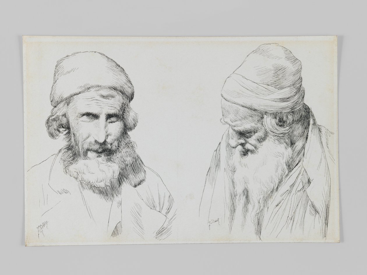 Żydzi i Jemenici, Jerozolima, ilustracja z Życia naszego Pana Jezusa Chrystusa (pióro i atrament na papierze tkanym) autorstwa James Jacques Joseph Tissot