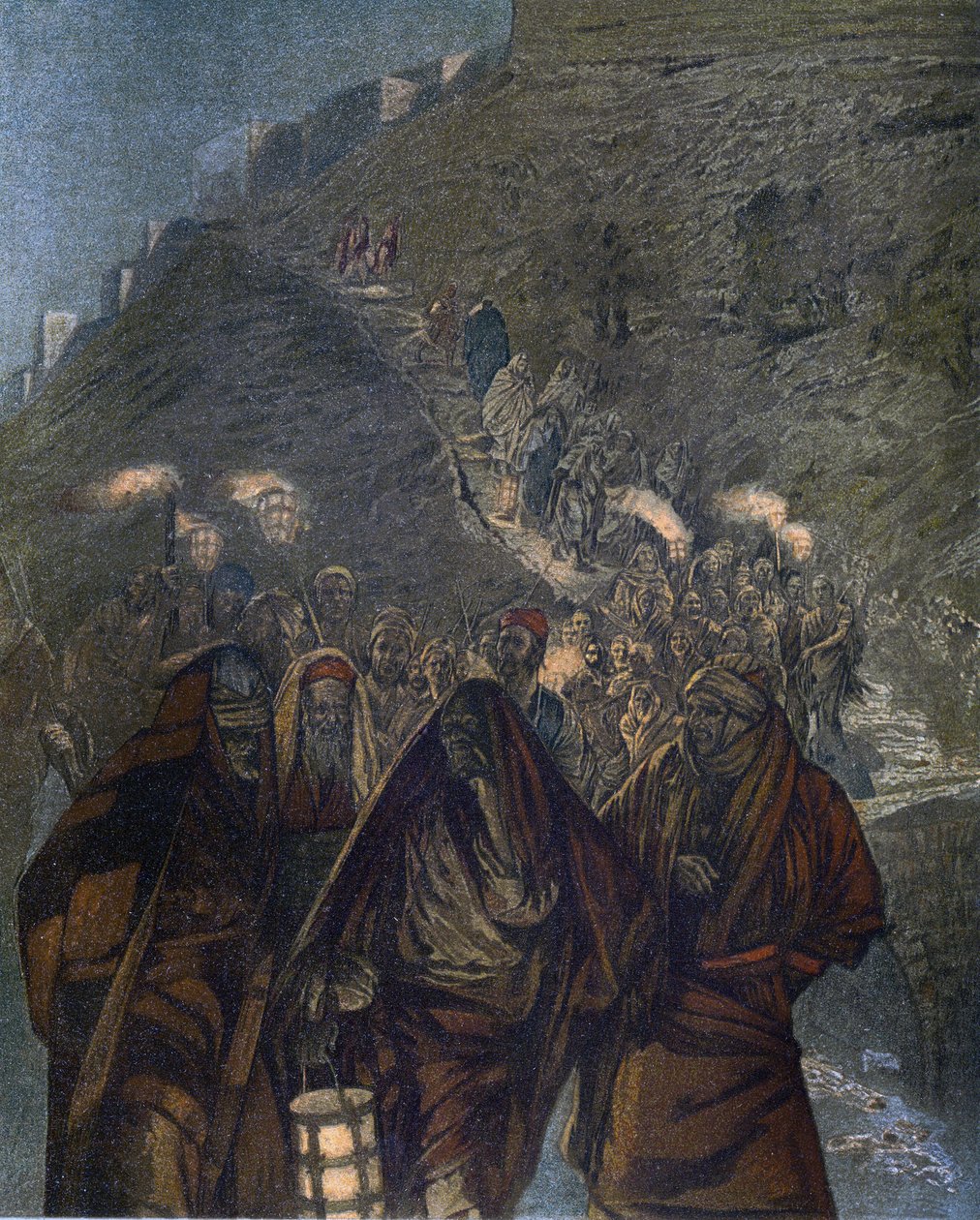 Judasz az Nim Wielkie Mnóstwa - Judasz az Nim Wielkie Mnóstwa - z „Życia naszego Pana Jezusa Chrystusa”” - 1899 James Tissot - La vie de notre seigneur Jesus Christ, Jacques Joseph (Jacques-Joseph) Tissot i James Tissot (1836-190 .) autorstwa James Jacques Joseph Tissot