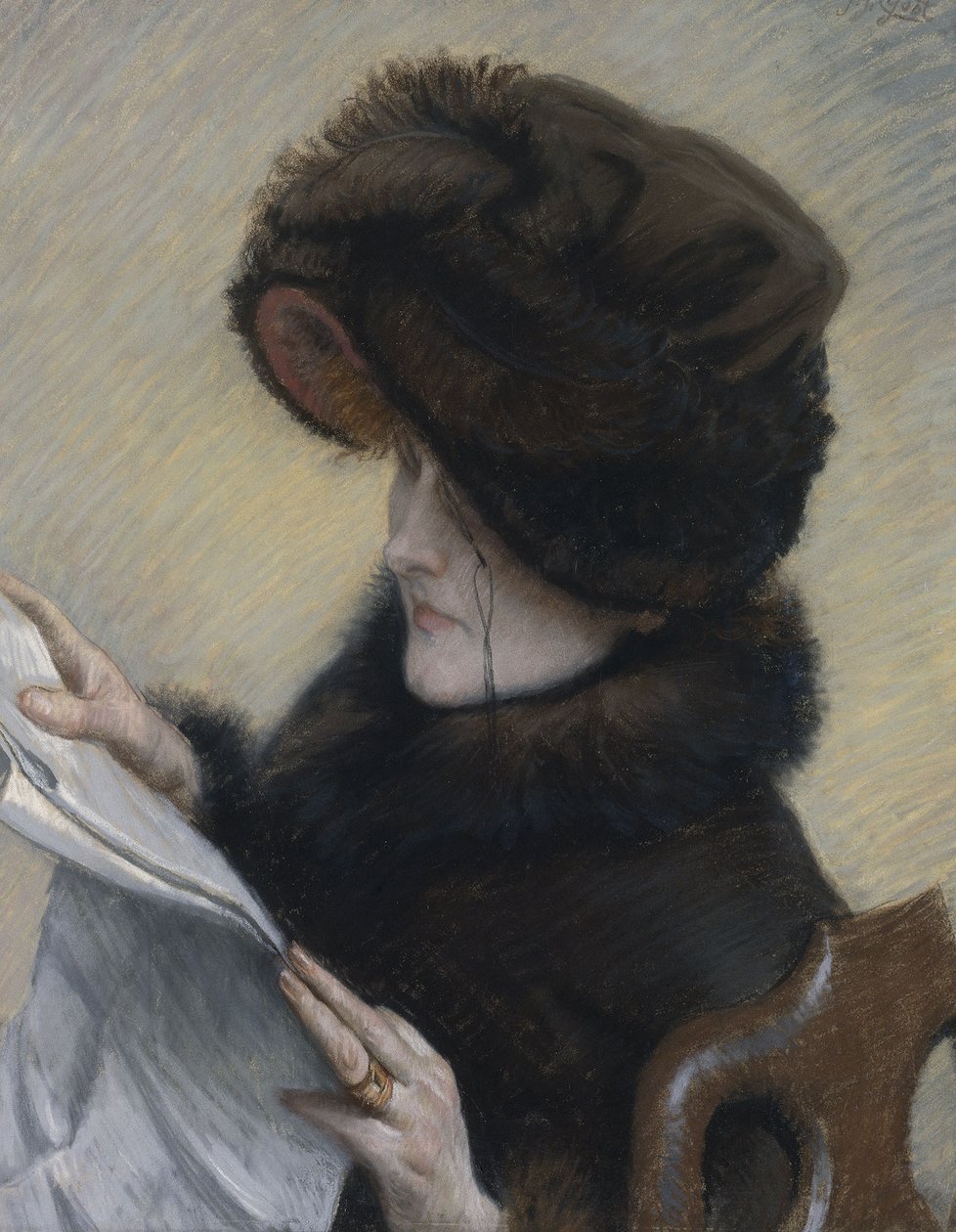 Czytelnik, ok. 1883 (pastel na papierze ułożonym na płótnie) autorstwa James Jacques Joseph Tissot
