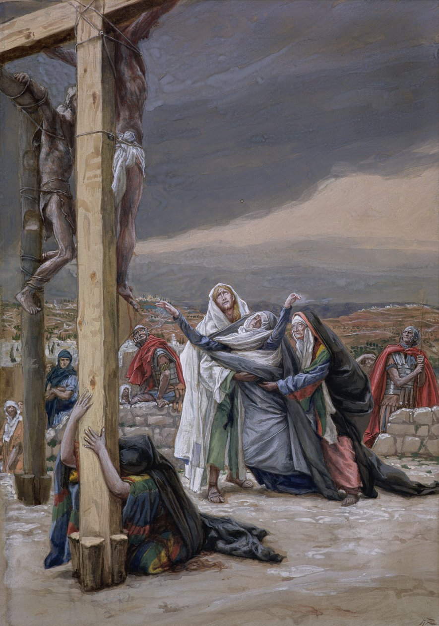 Mater Dolorosa, ilustracja do Życia Chrystusa, ok. 1884-96 (toaleta i gwasz na tekturze) autorstwa James Jacques Joseph Tissot