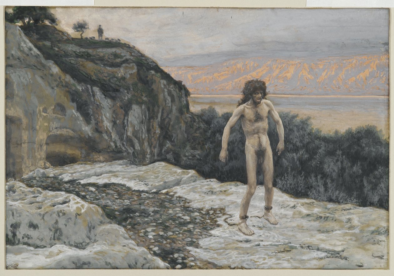 Nazywam się Legion, ilustracja z Życia naszego Pana Jezusa Chrystusa (wc nad grafitem na papierze) autorstwa James Jacques Joseph Tissot