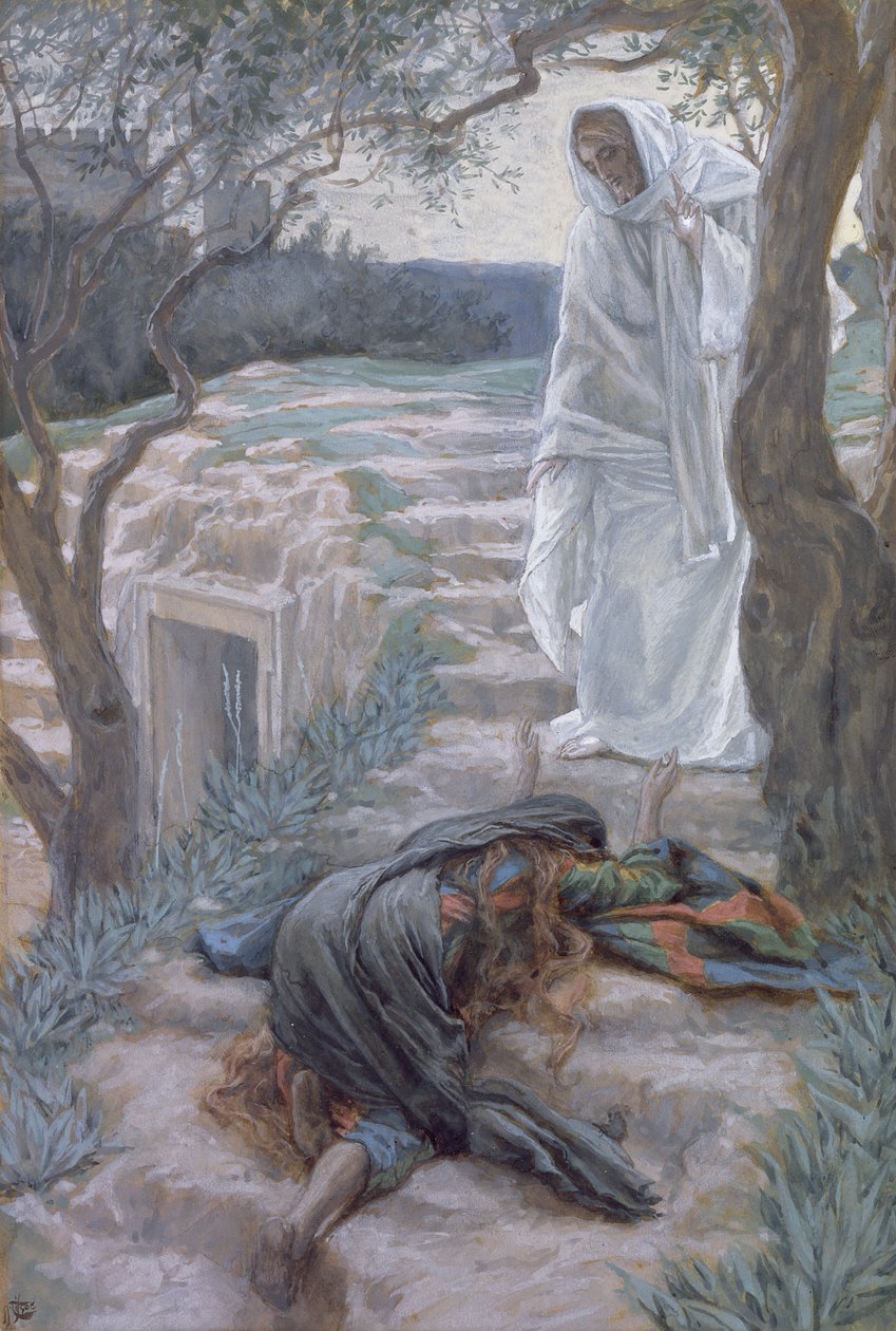 Noli Me Tangere, ilustracja do Życia Chrystusa, ok. 1884-96 (toaleta i gwasz na tekturze) autorstwa James Jacques Joseph Tissot