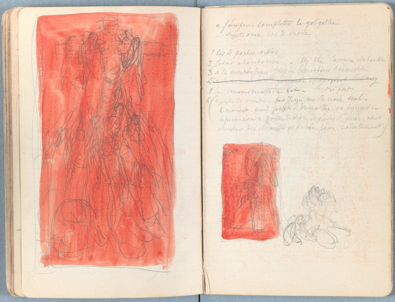 Strony z albumu Szkice do życia naszego Pana Jezusa Chrystusa, koniec lat 80. XIX wieku (grafit i pranie na papierze) autorstwa James Jacques Joseph Tissot