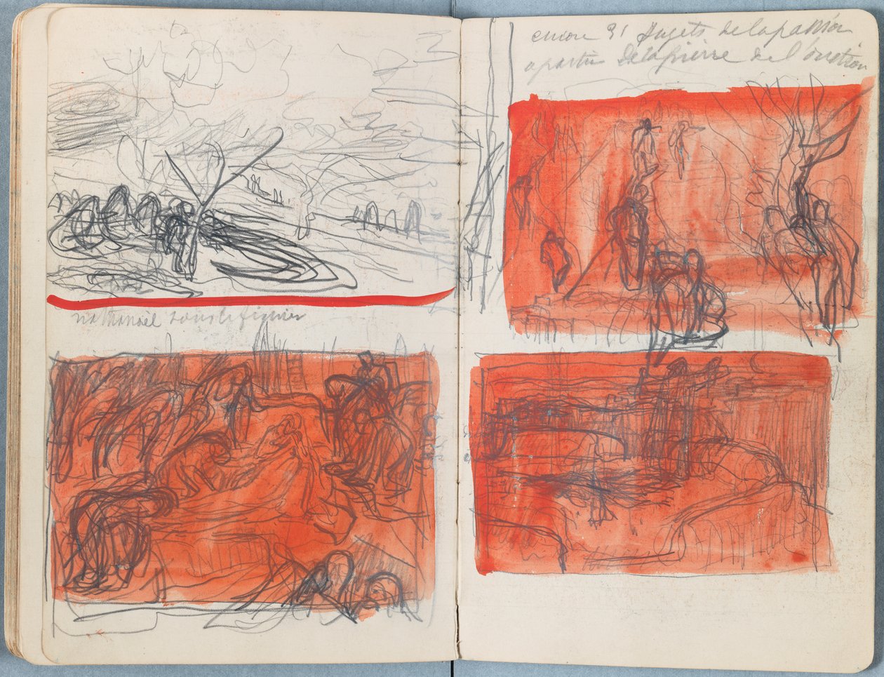 Strony z albumu Szkice do życia naszego Pana Jezusa Chrystusa, koniec lat 80. XIX wieku (grafit i pranie na papierze) autorstwa James Jacques Joseph Tissot