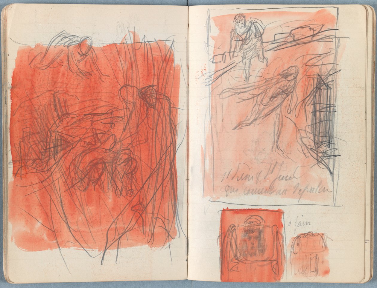 Strony z albumu Szkice do życia naszego Pana Jezusa Chrystusa, koniec lat 80. XIX wieku (grafit i pranie na papierze) autorstwa James Jacques Joseph Tissot