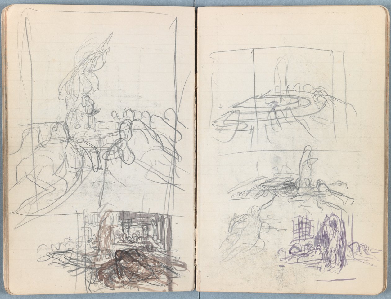 Strony z albumu Szkice do życia naszego Pana Jezusa Chrystusa, koniec lat 80. XIX wieku (grafit i pranie na papierze) autorstwa James Jacques Joseph Tissot