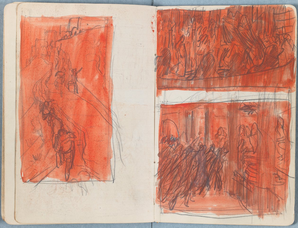 Strony z albumu Szkice do życia naszego Pana Jezusa Chrystusa, koniec lat 80. XIX wieku (grafit i pranie na papierze) autorstwa James Jacques Joseph Tissot