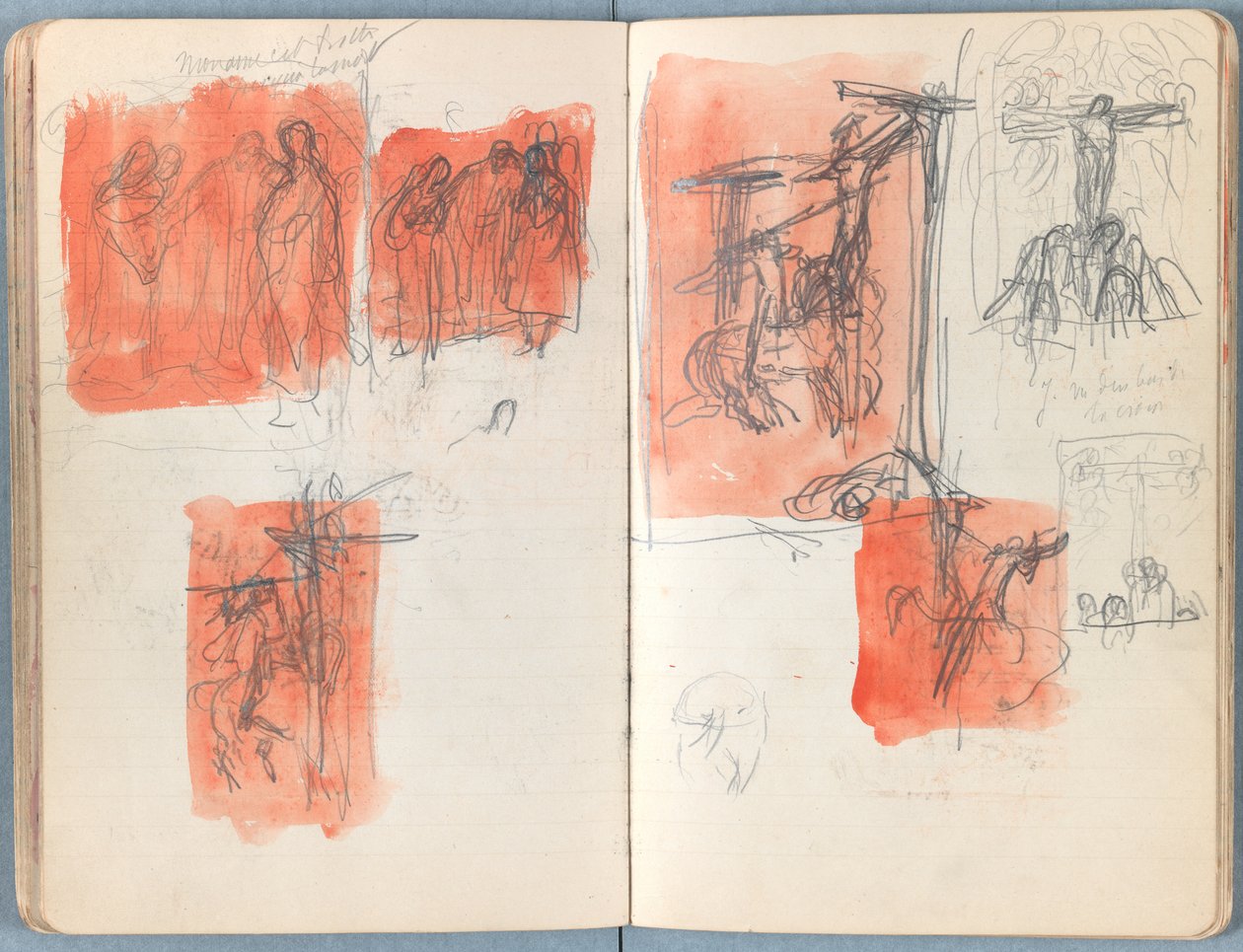Strony z albumu Szkice do życia naszego Pana Jezusa Chrystusa, koniec lat 80. XIX wieku (grafit i pranie na papierze) autorstwa James Jacques Joseph Tissot