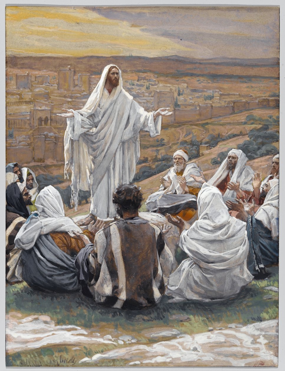 Pater Noster - Modlitwa Pańska, ilustracja do Życia Chrystusa, ok. 1886-94 (toaleta i gwasz na tekturze) autorstwa James Jacques Joseph Tissot