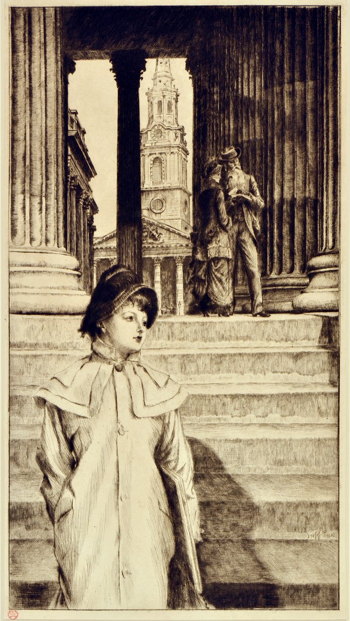 Portyk Galerii Narodowej, Londyn autorstwa James Jacques Joseph Tissot