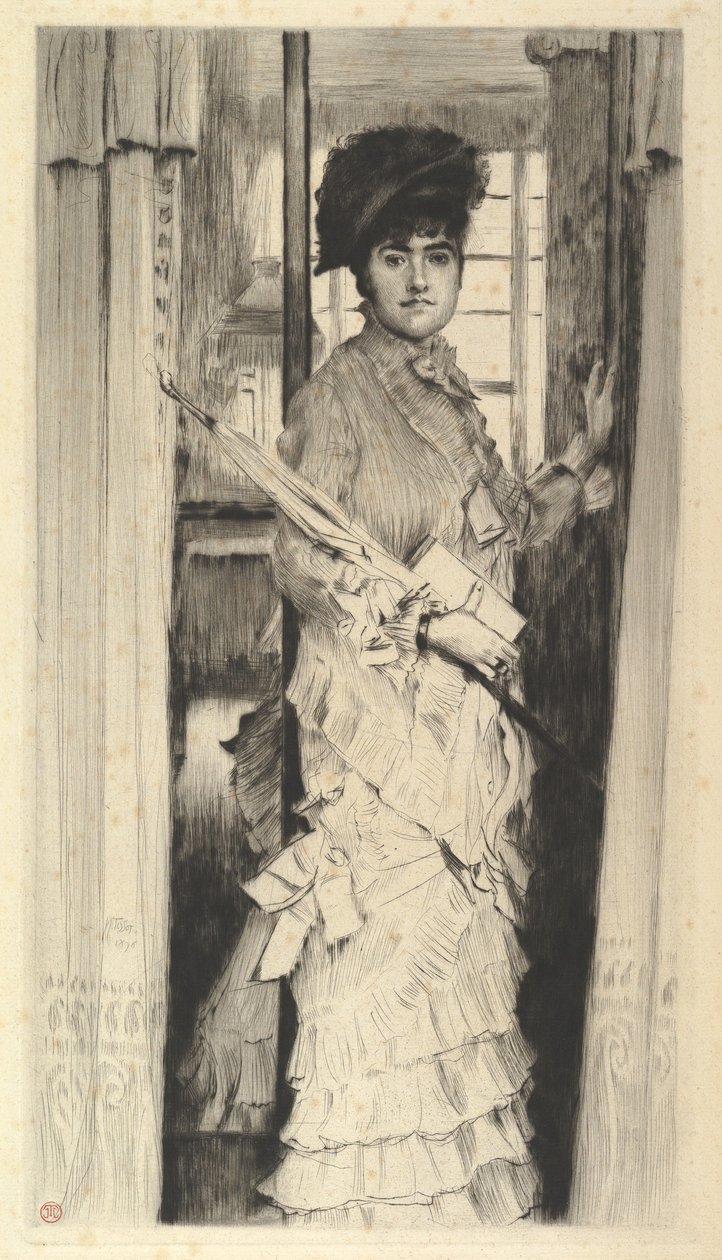 Portret panny L..., czyli drzwi muszą być albo otwarte, albo zamknięte, 1876. autorstwa James Jacques Joseph Tissot