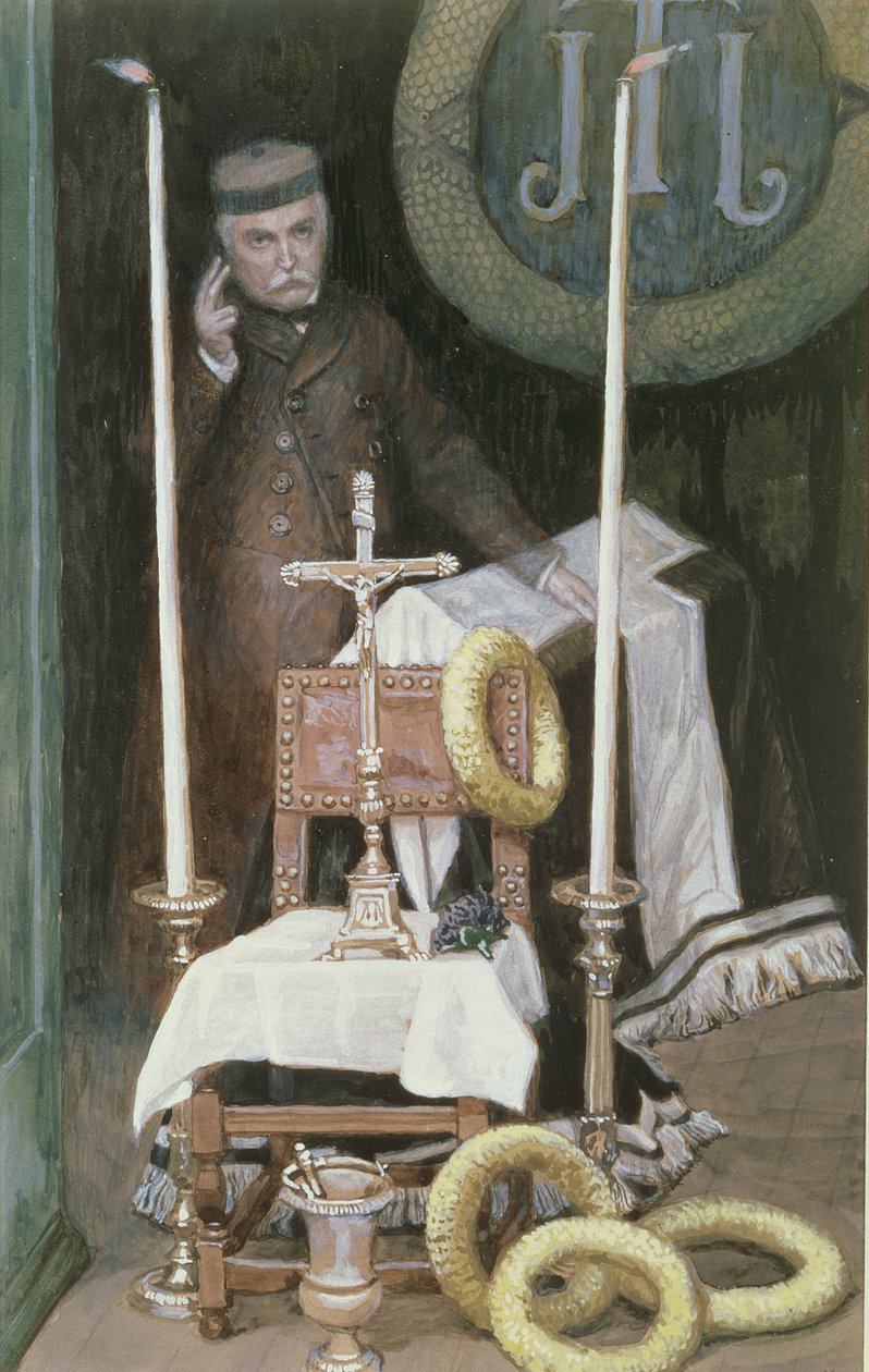 Portret pielgrzyma (autoportret), ilustracja do Życia Chrystusa, ok. 1886-96 (gwasz na tekturze) autorstwa James Jacques Joseph Tissot