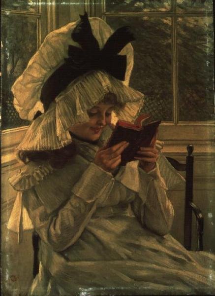 Czytając książkę autorstwa James Jacques Joseph Tissot