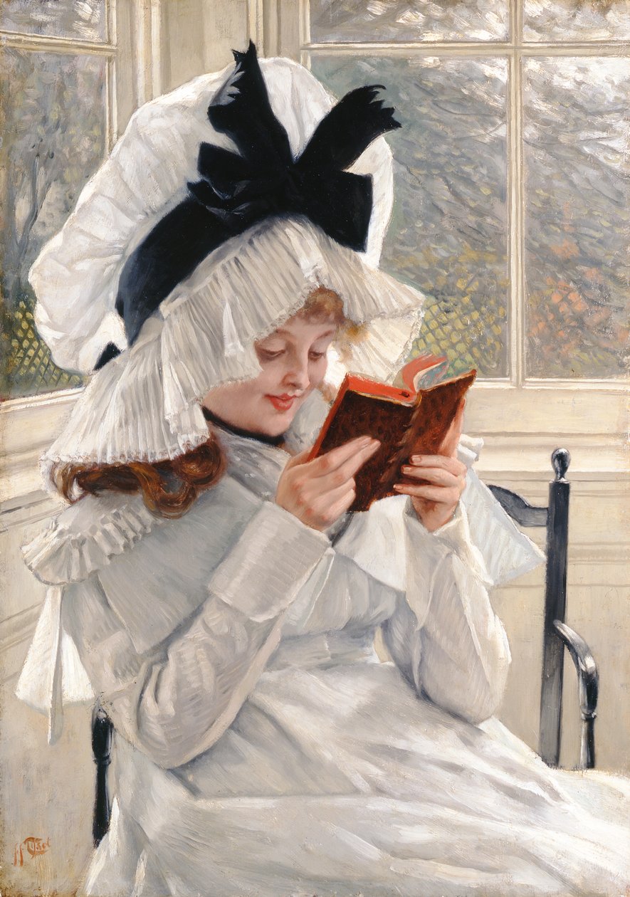 Czytanie książki, 1872-73 autorstwa James Jacques Joseph Tissot