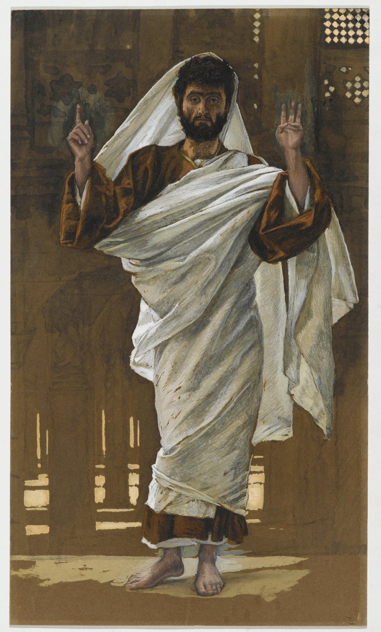 Św. Bartłomiej, ilustracja do Życia Chrystusa, ok. 1886-94 (toaleta i gwasz na tekturze) autorstwa James Jacques Joseph Tissot
