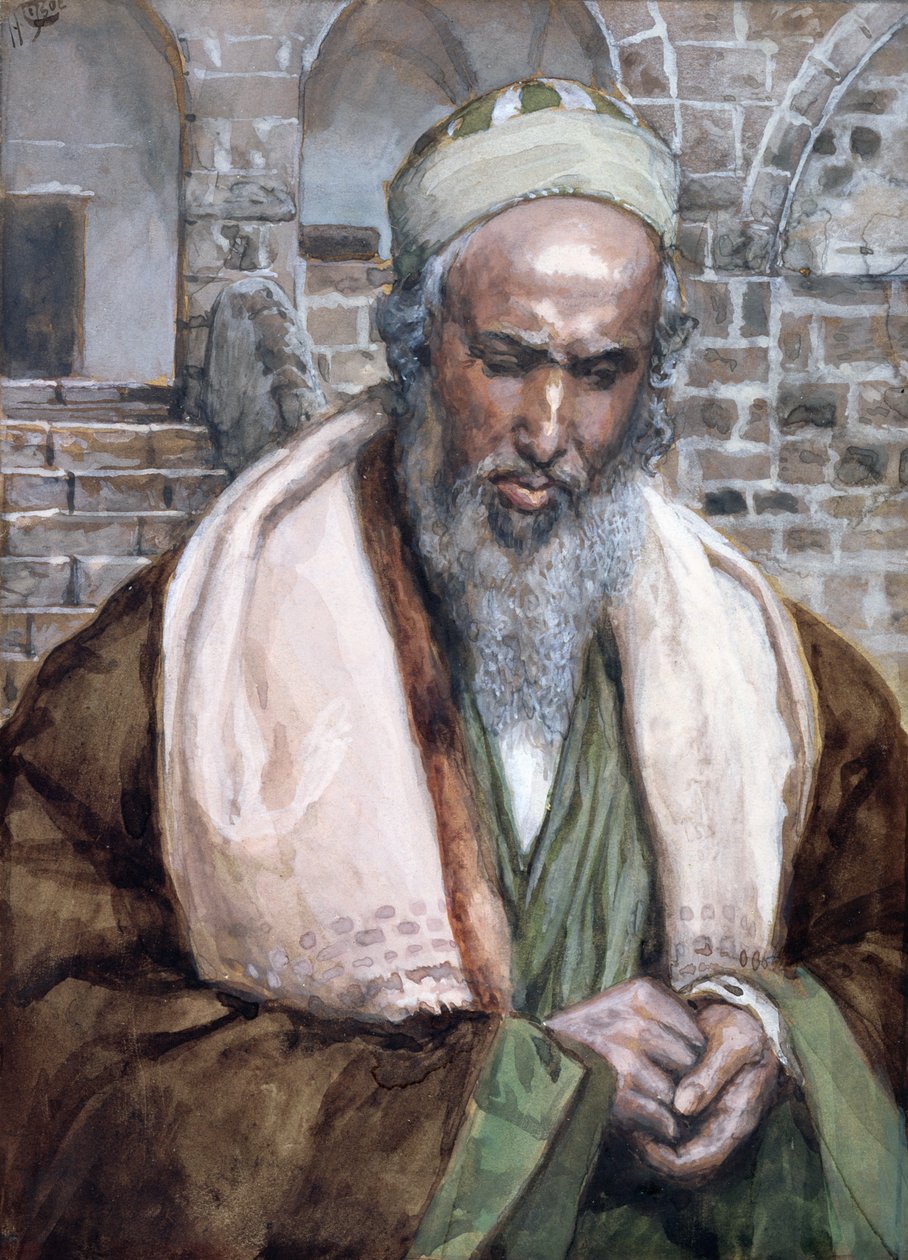 Święty Łukasz, ilustracja do Życia Chrystusa, ok. 1884-96 (toaleta i gwasz na tekturze) autorstwa James Jacques Joseph Tissot