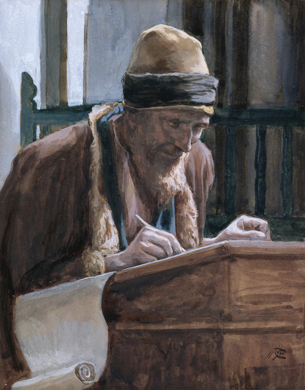Święty Marek, ilustracja do Życia Chrystusa, ok. 1886-94 (toaleta i gwasz na tekturze) autorstwa James Jacques Joseph Tissot
