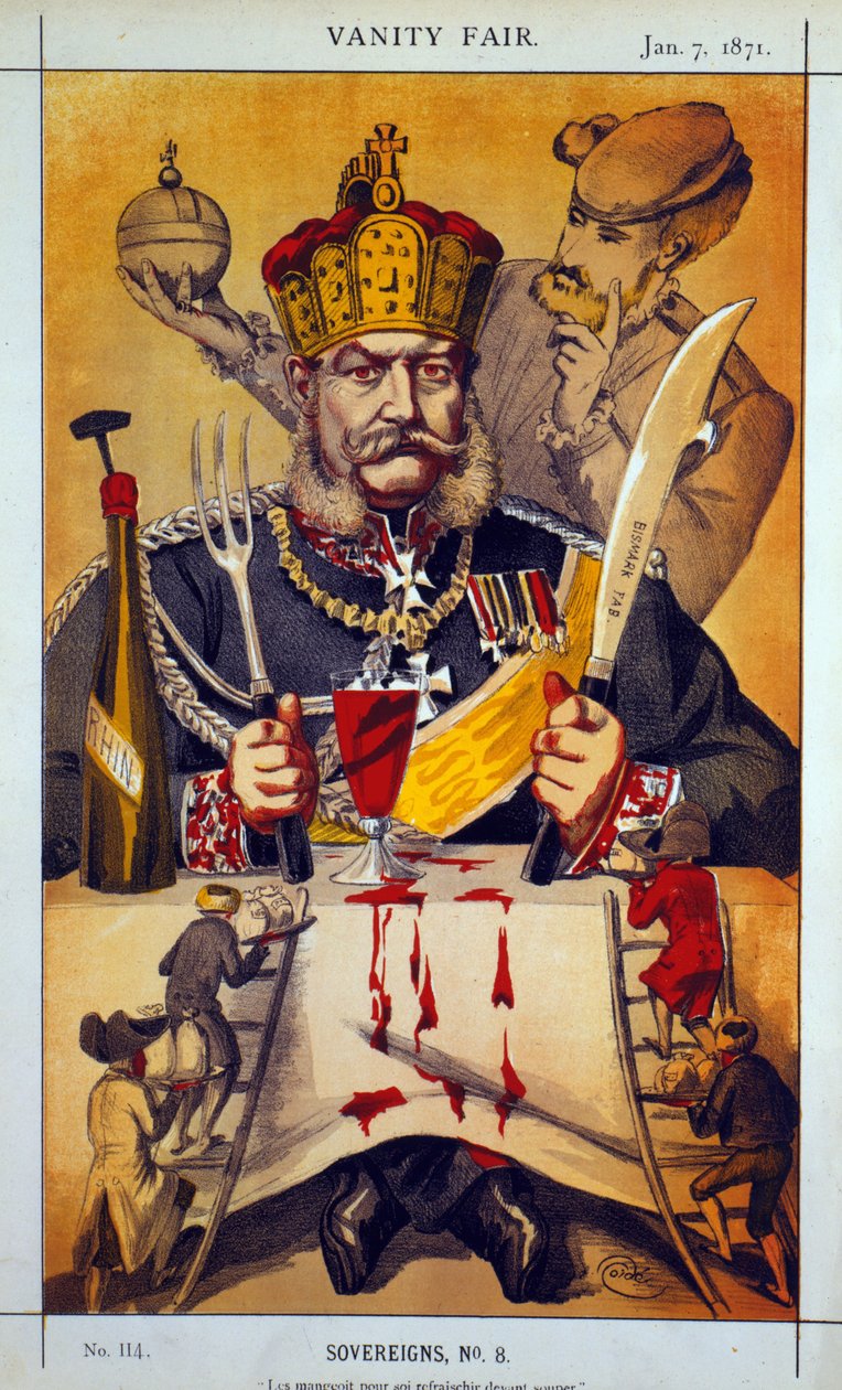 Suwereny nr 8 Karykatura z Targu próżności, 1871 r. autorstwa James Jacques Joseph Tissot