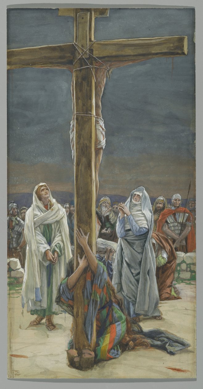 Stabat Mater. Niewiasto oto syn twój, ilustracja do życia Chrystusa, ok. 1884-96 (toaleta i gwasz na tekturze) autorstwa James Jacques Joseph Tissot