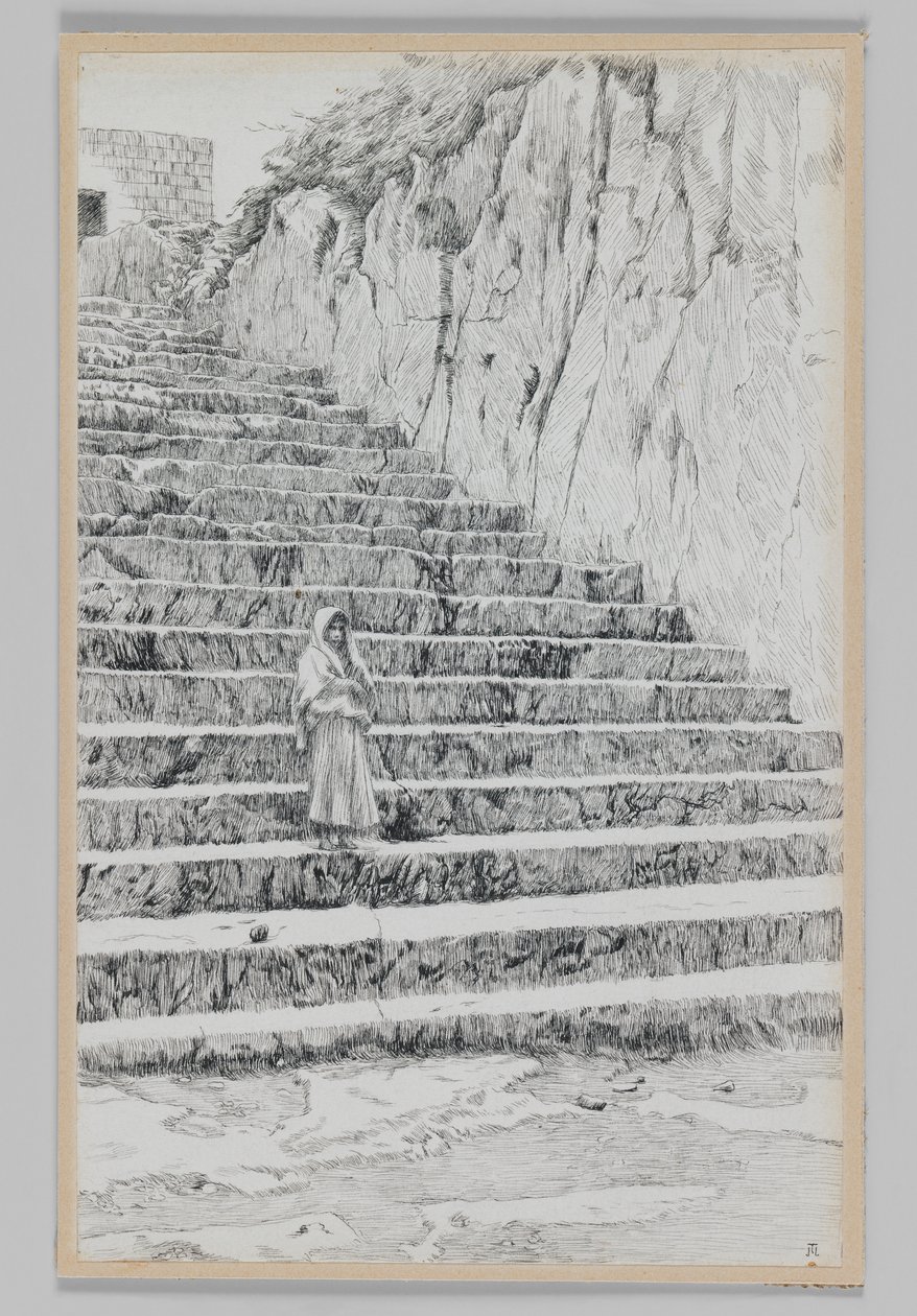 Schody prowadzące do Grobów Proroków, ilustracja z Życia naszego Pana Jezusa Chrystusa autorstwa James Jacques Joseph Tissot