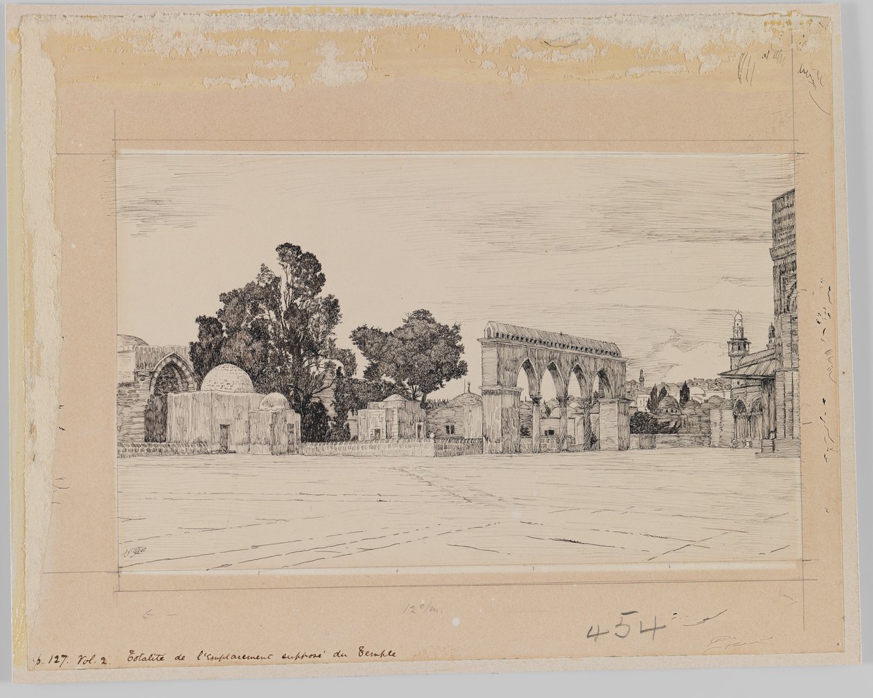 Domniemane miejsce świątyni, ilustracja z Życia naszego Pana Jezusa Chrystusa (atrament na papierze) autorstwa James Jacques Joseph Tissot