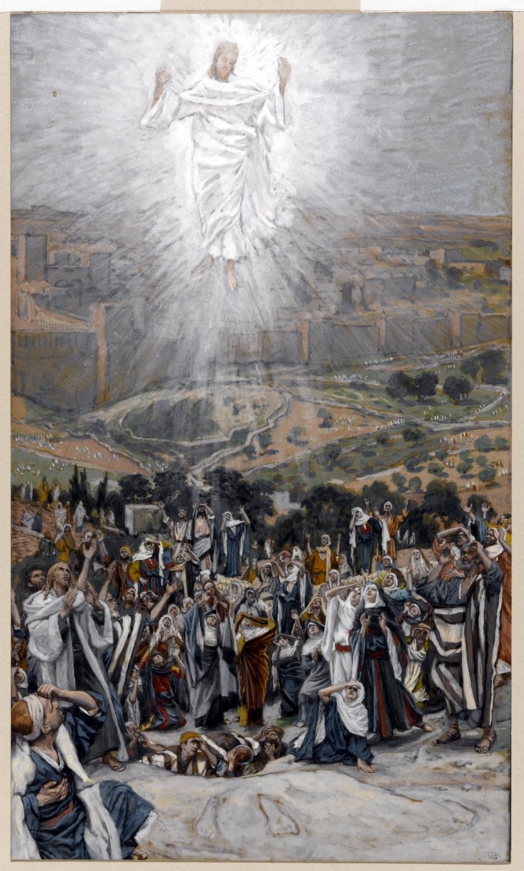 Wniebowstąpienie z Góry Oliwnej, ilustracja do Życia Chrystusa, ok. 1884-96 (toaleta i gwasz na tekturze) autorstwa James Jacques Joseph Tissot