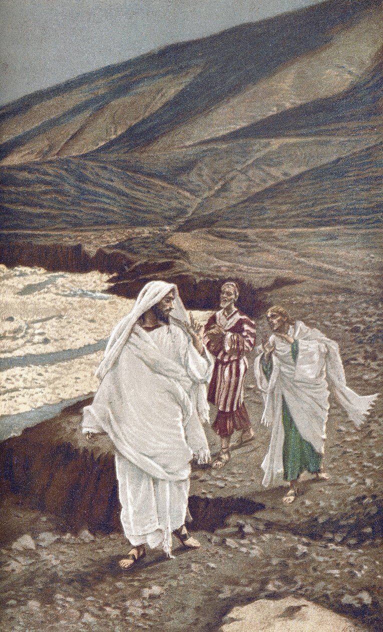 Powołanie św. Andrzeja i św. Jana - Powołanie św. Andrzeja i św. Jana - z „Życia naszego Pana Jezusa Chrystusa” - 1899 James Tissot - Powołanie św. , Jacques Joseph autorstwa James Jacques Joseph Tissot