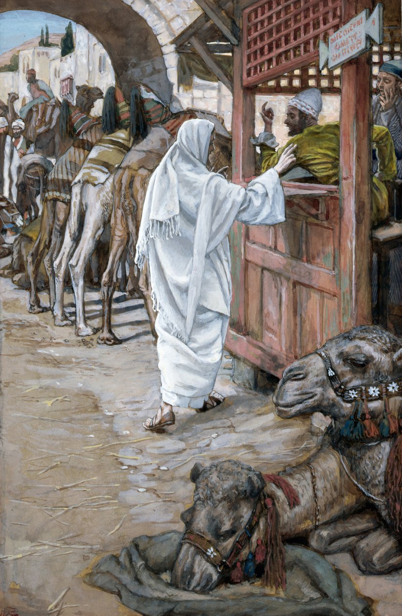 Powołanie św. Mateusza, ilustracja do Życia Chrystusa, ok. 1886-94 (toaleta i gwasz na tekturze) autorstwa James Jacques Joseph Tissot