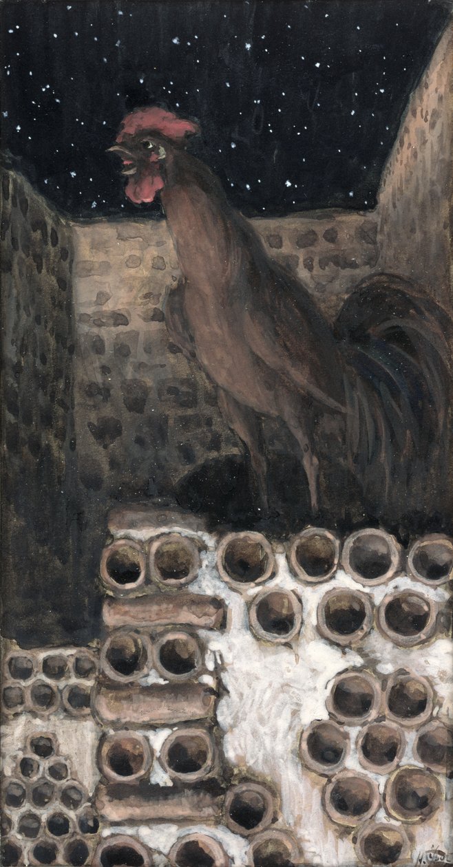 The Cock Crew, ilustracja do Życia Chrystusa, ok. 1886-94 (toaleta i gwasz na tekturze) autorstwa James Jacques Joseph Tissot