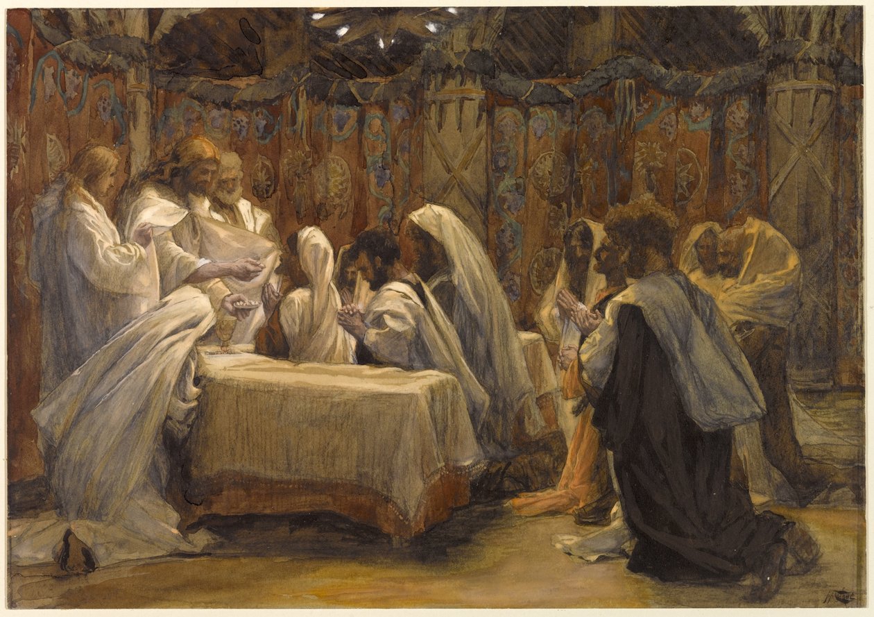 Komunia Apostołów, ilustracja do Życia Chrystusa, ok. 1884-96 (wc i gwasz na tekturze) autorstwa James Jacques Joseph Tissot