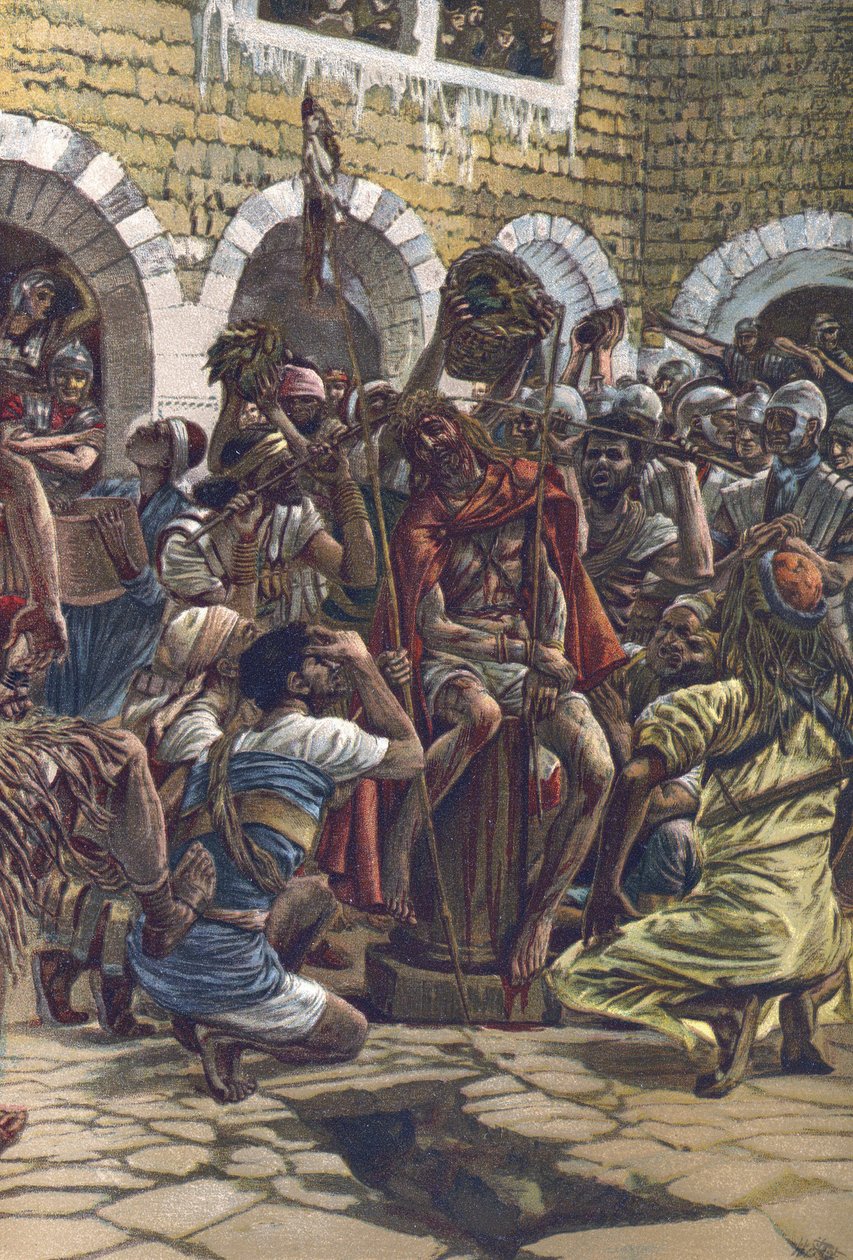 Korona cierniowa - z "Życia naszego Pana Jezusa Chrystusa" - 1899 James Tissot - La vie de notre seigneur Jesus Christ, Jacques Joseph (Jacques Joseph) Tissot dit James Tissot (1836-1902) autorstwa James Jacques Joseph Tissot