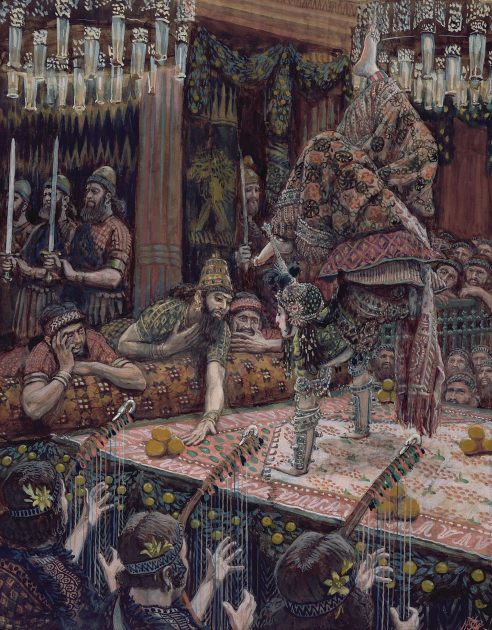 Tańcząca córka Herodiady, ilustracja do Życia Chrystusa, ok. 1886-94 (toaleta i gwasz na tekturze) autorstwa James Jacques Joseph Tissot