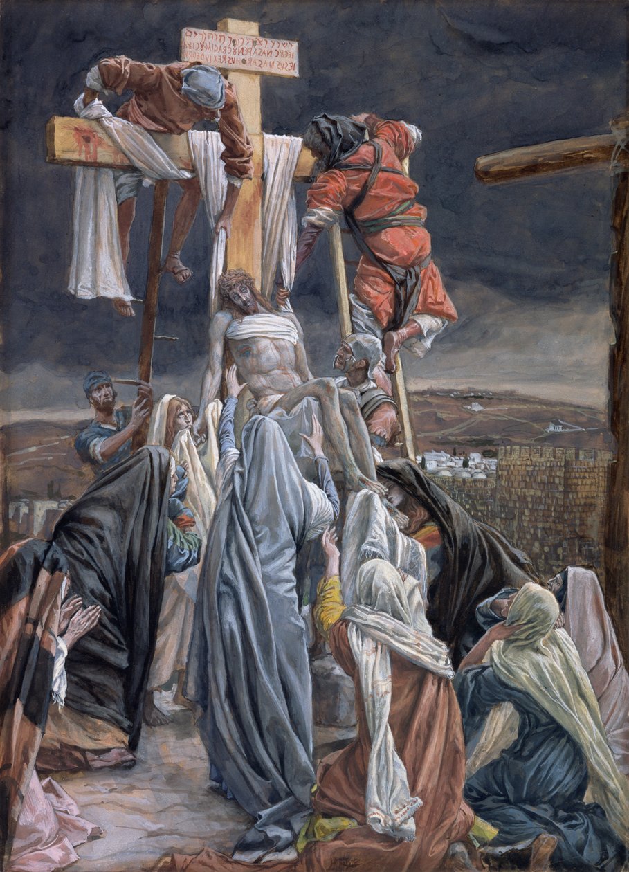 Zdjęcie z krzyża, ilustracja do Życia Chrystusa, ok. 1884-96 (toaleta i gwasz na tekturze) autorstwa James Jacques Joseph Tissot