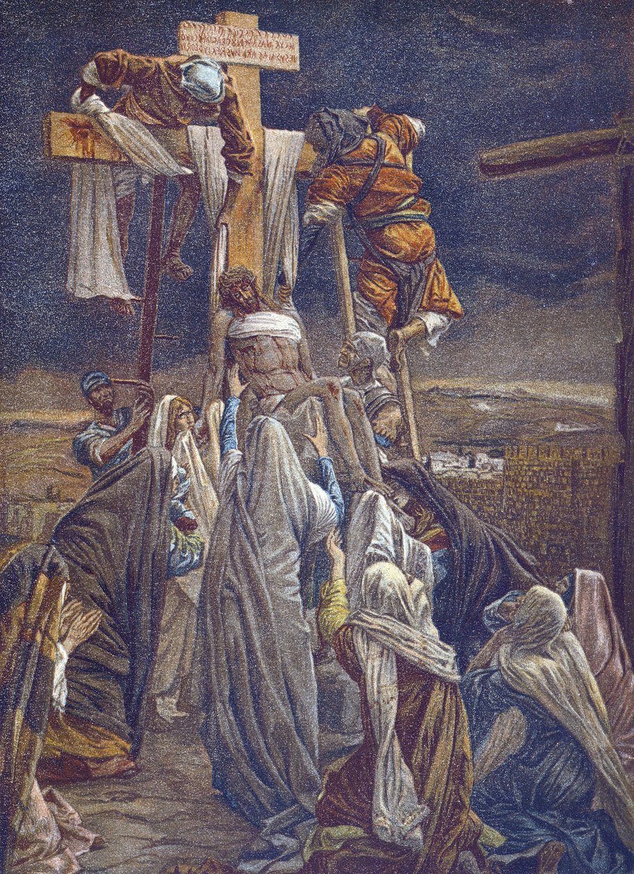 Zstąpienie z krzyża - Zstąpienie z krzyża - z „Życia naszego Pana Jezusa Chrystusa” - 1899 James Tissot - La vie de notre seigneur Jesus Christ, Jacques Joseph (Jacques-Joseph) Tissot dit James Tissot (1836-1902) autorstwa James Jacques Joseph Tissot