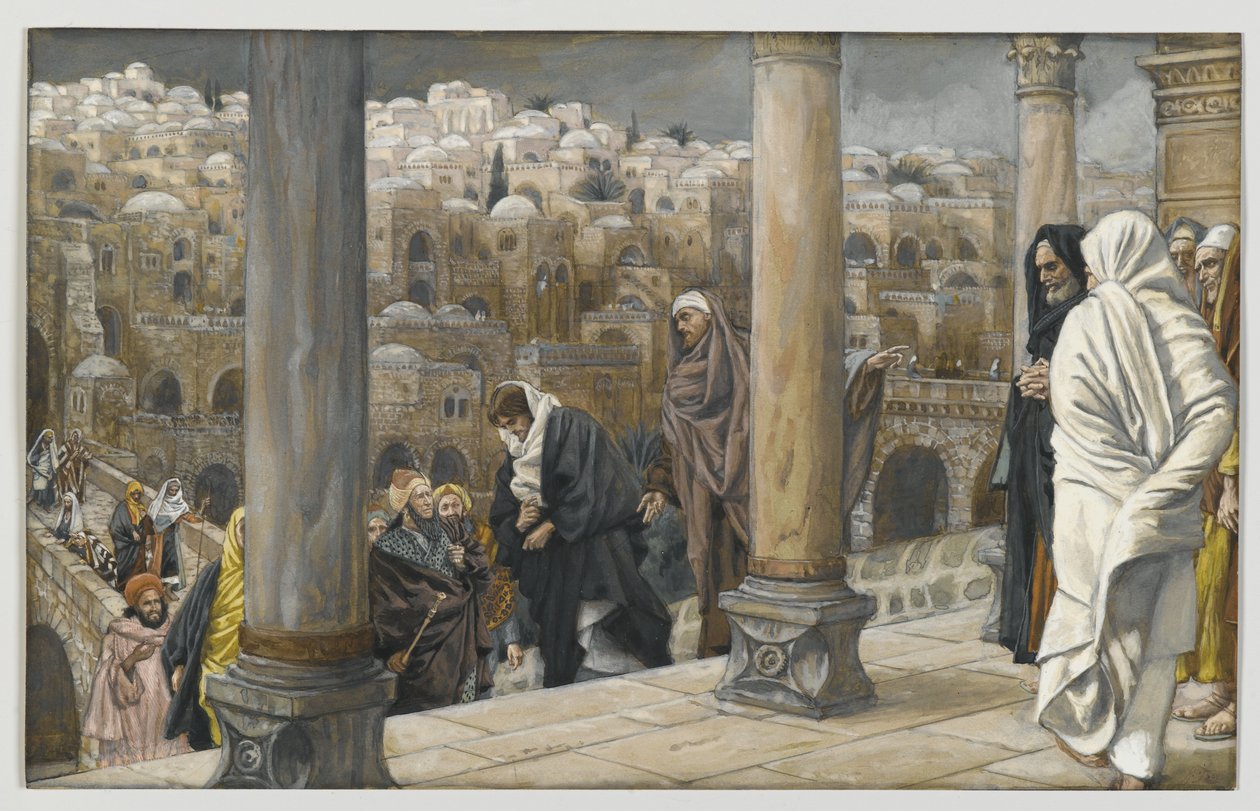Poganie proszą, aby zobaczyć Jezusa, ilustracja z Życia naszego Pana Jezusa Chrystusa, 1886-94 (wc nad grafitem na papierze) autorstwa James Jacques Joseph Tissot