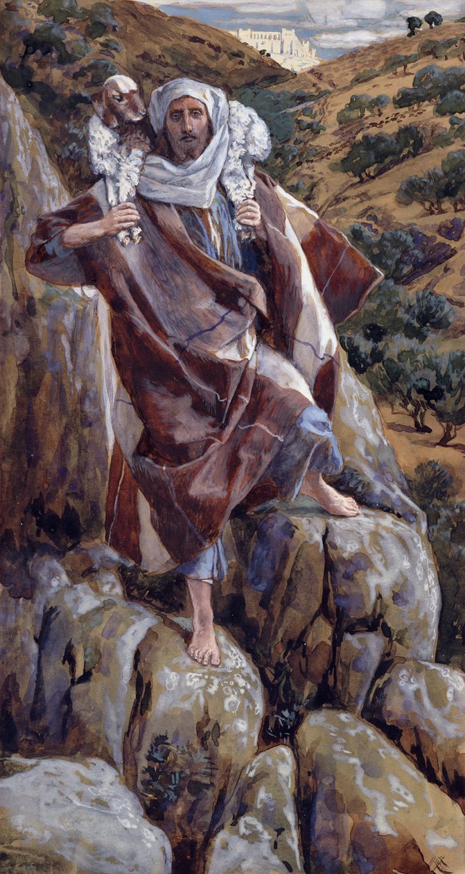 Dobry Pasterz, ilustracja do Życia Chrystusa, ok. 1886-94 (gwasz na tekturze) autorstwa James Jacques Joseph Tissot