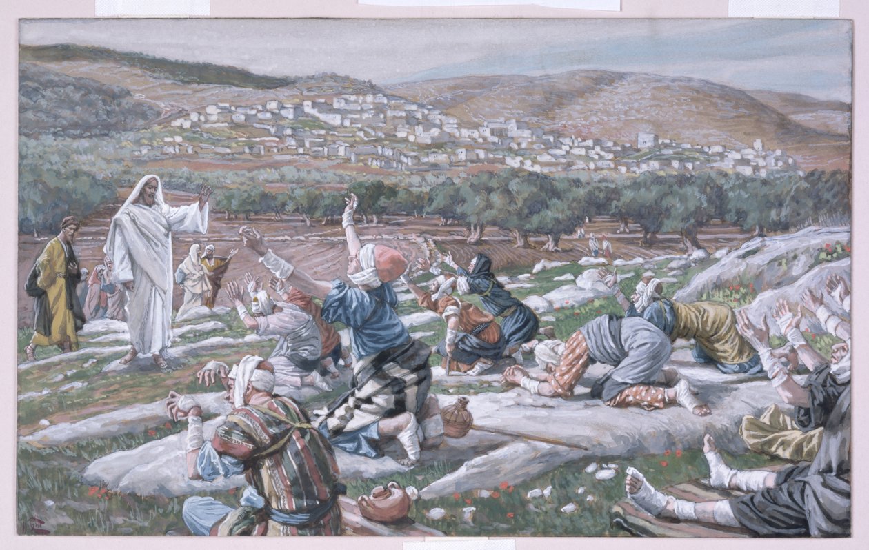 Uzdrowienie trędowatych, ilustracja do Życia Chrystusa, ok. 1886-94 (toaleta i gwasz na tekturze) autorstwa James Jacques Joseph Tissot