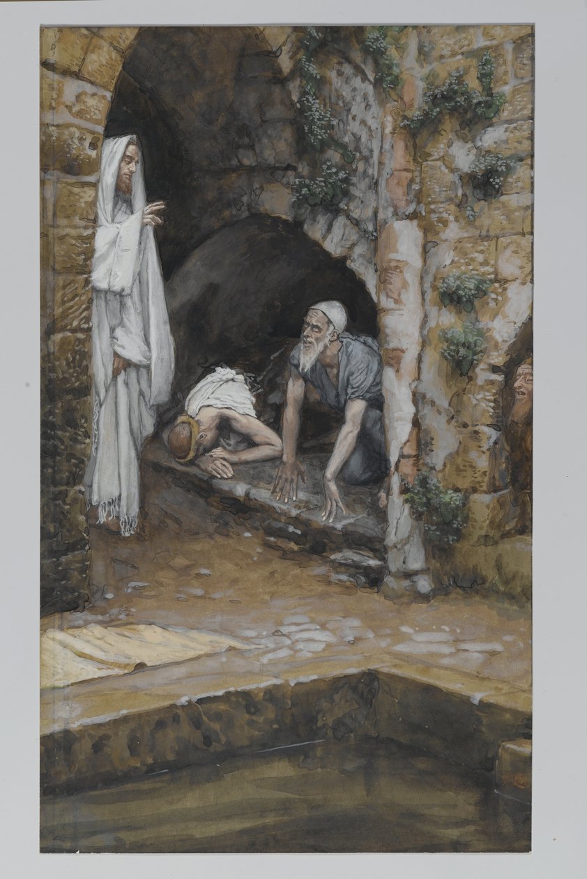Człowiek z kalectwem, ilustracja z Życia naszego Pana Jezusa Chrystusa (wc nad grafitem na papierze) autorstwa James Jacques Joseph Tissot