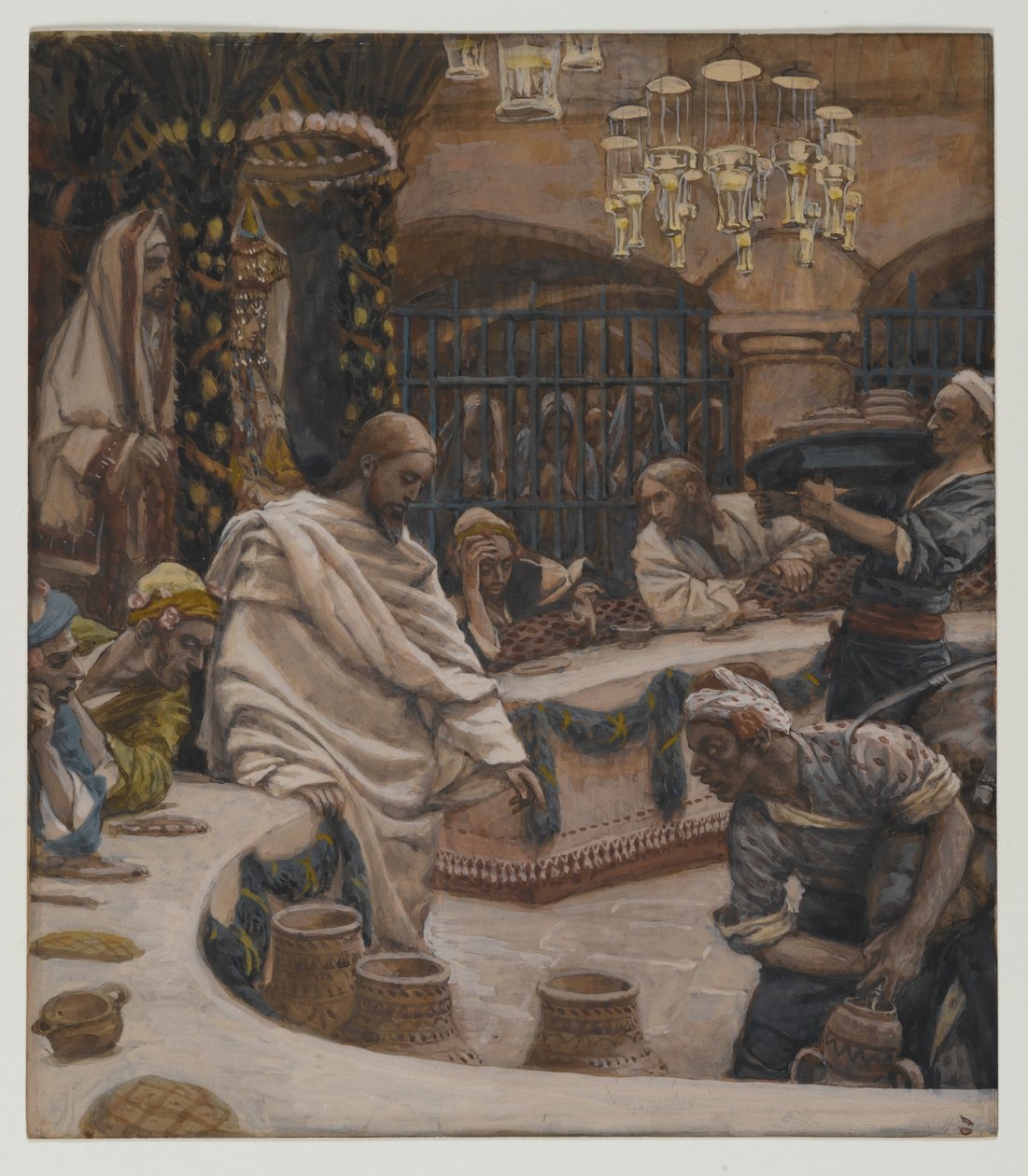 Wesele w Kanie, ilustracja z Życia naszego Pana Jezusa Chrystusa (wc nad grafitem na papierze) autorstwa James Jacques Joseph Tissot