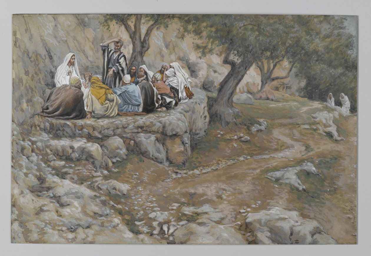 Prymat św. Piotra, ilustracja z Życia Pana naszego Jezusa Chrystusa, 1886-96 (wc nad grafitem na papierze) autorstwa James Jacques Joseph Tissot