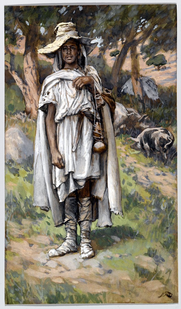 Syn marnotrawny proszący o jałmużnę, ilustracja do Życia Chrystusa, ok. 1884-96 (toaleta i gwasz na tekturze) autorstwa James Jacques Joseph Tissot