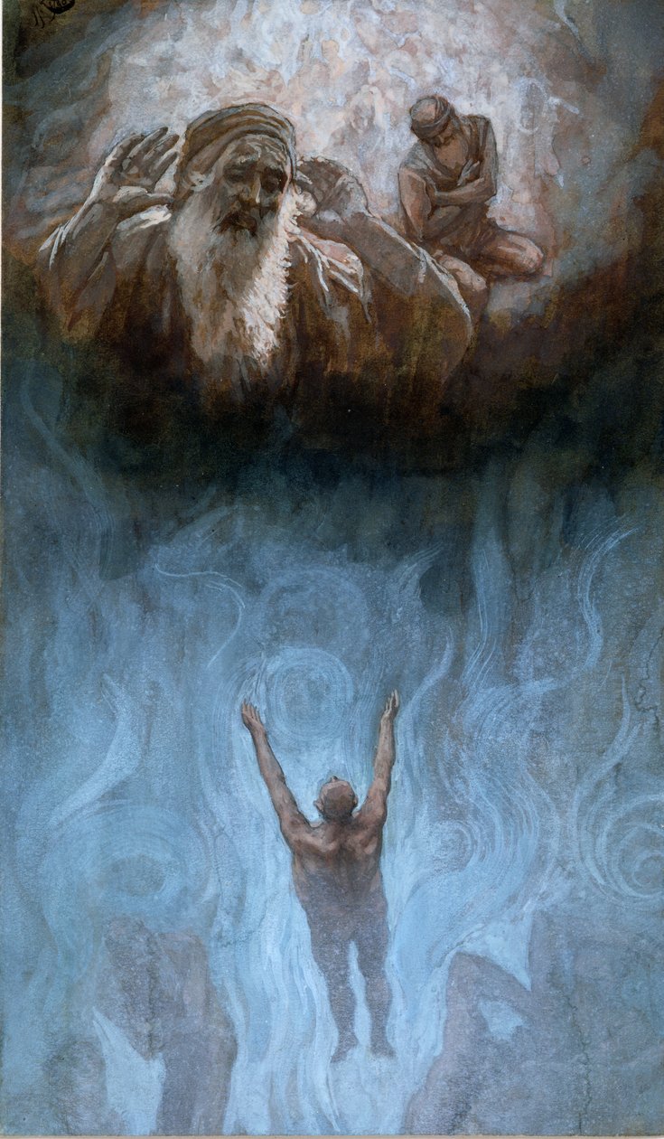 Bogacz w piekle, ilustracja do Życia Chrystusa, ok. 1886-94 (toaleta i gwasz na tekturze) autorstwa James Jacques Joseph Tissot