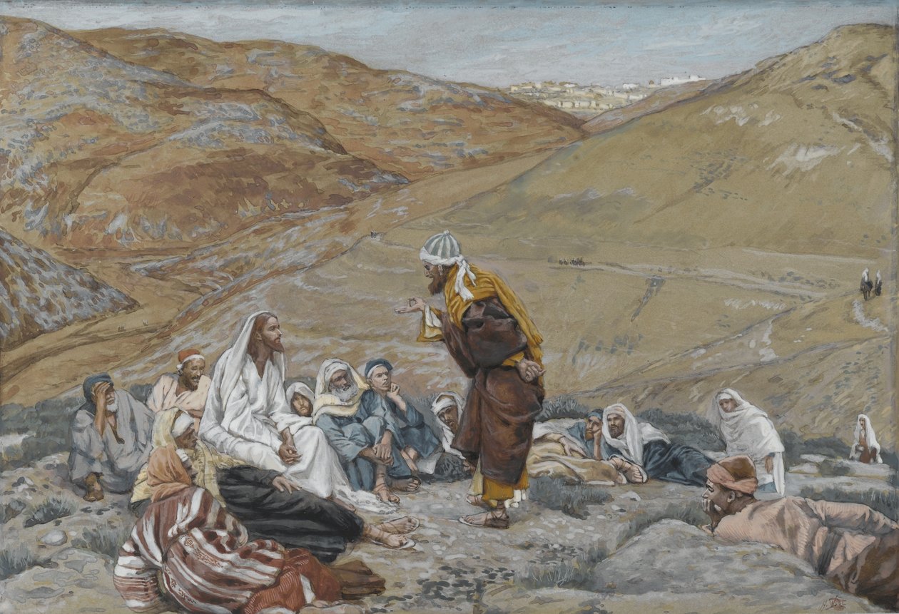 Pisarz kusił Jezusa, ilustracja z Życia Pana naszego Jezusa Chrystusa, 1886-94 (wc nad grafitem na papierze) autorstwa James Jacques Joseph Tissot