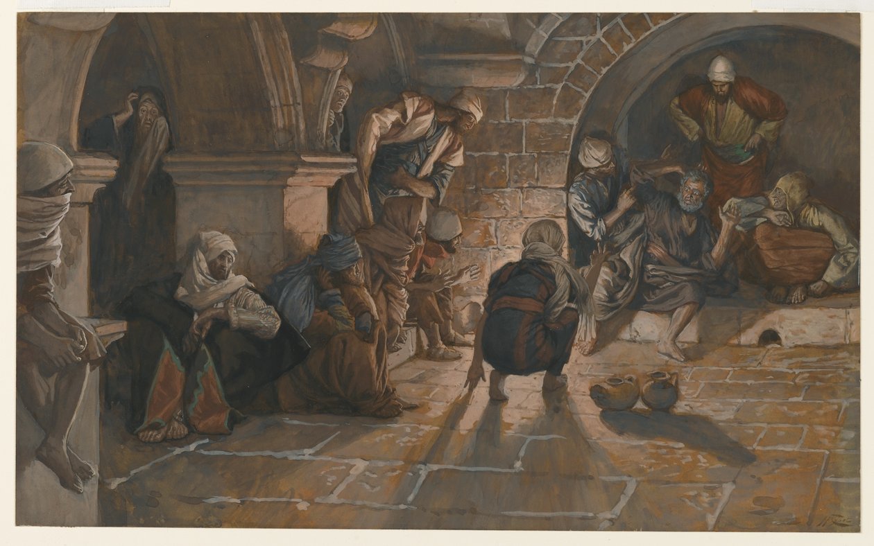 Drugie zaparcie się św. Piotra, ilustracja z Życia Pana naszego Jezusa Chrystusa, 1886-94 (wc nad grafitem na papierze) autorstwa James Jacques Joseph Tissot