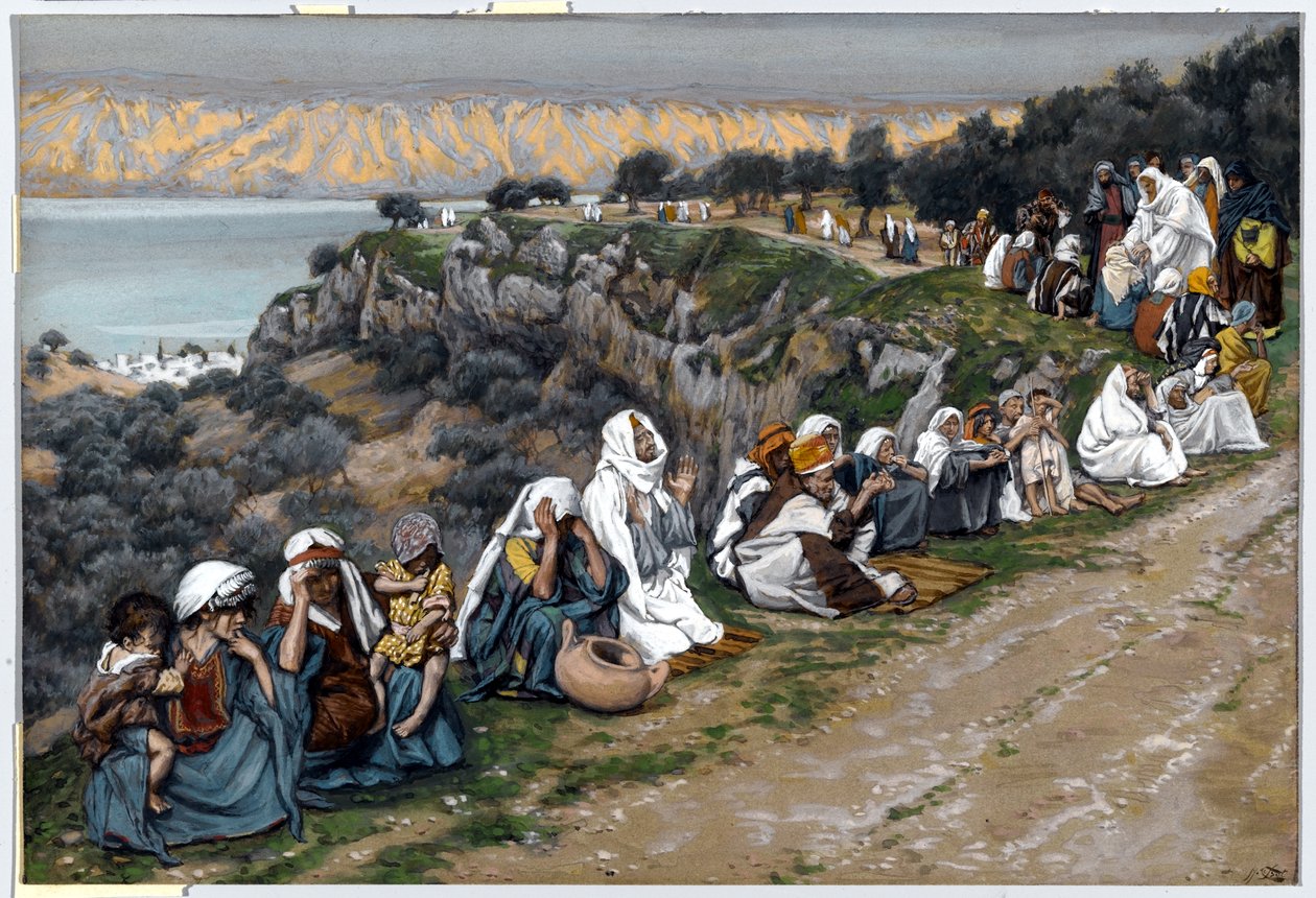 Chory czekający na przejście Jezusa, ilustracja do życia Chrystusa, ok. 1884-96 (toaleta i gwasz na tekturze) autorstwa James Jacques Joseph Tissot