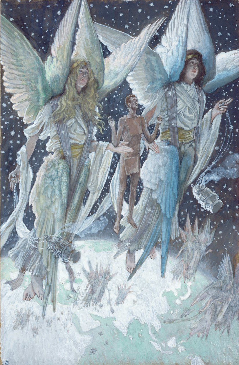 Dusza skruszonego złodzieja, ilustracja do Życia Chrystusa, ok. 1886-94 (toaleta i gwasz na tekturze) autorstwa James Jacques Joseph Tissot