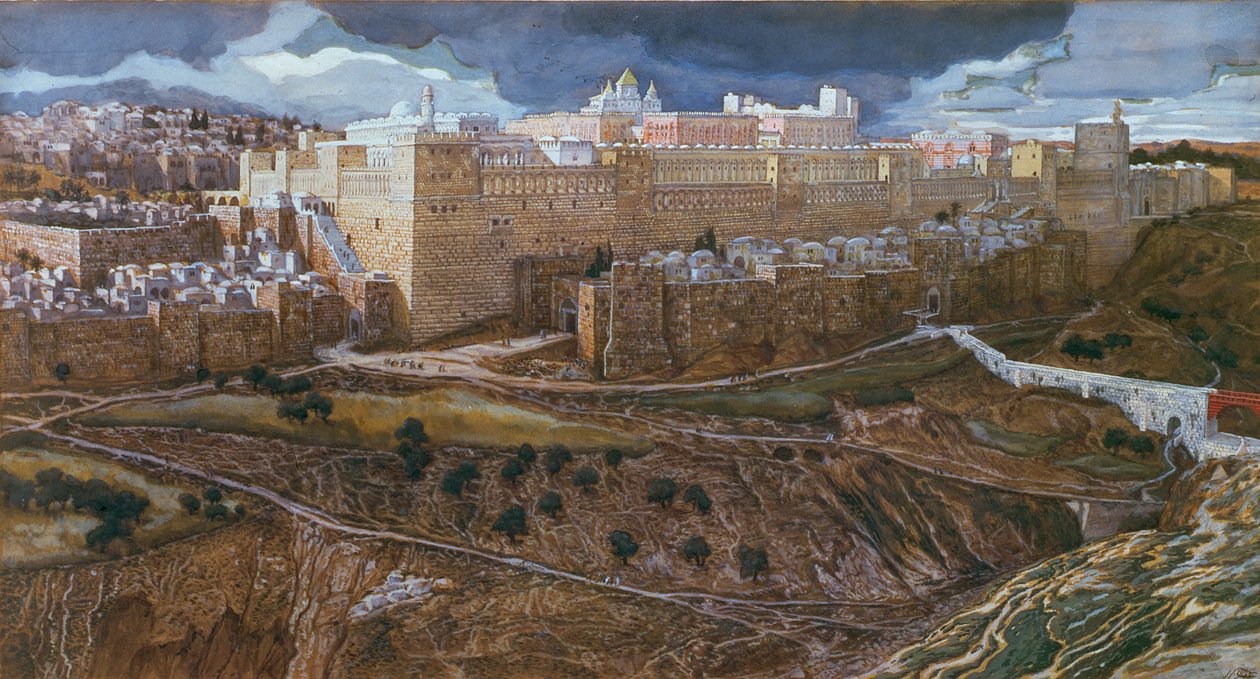 Świątynia Heroda w czasach naszych panów, ok. 1886-96 (gwasz na tekturze) (patrz także 182200) autorstwa James Jacques Joseph Tissot