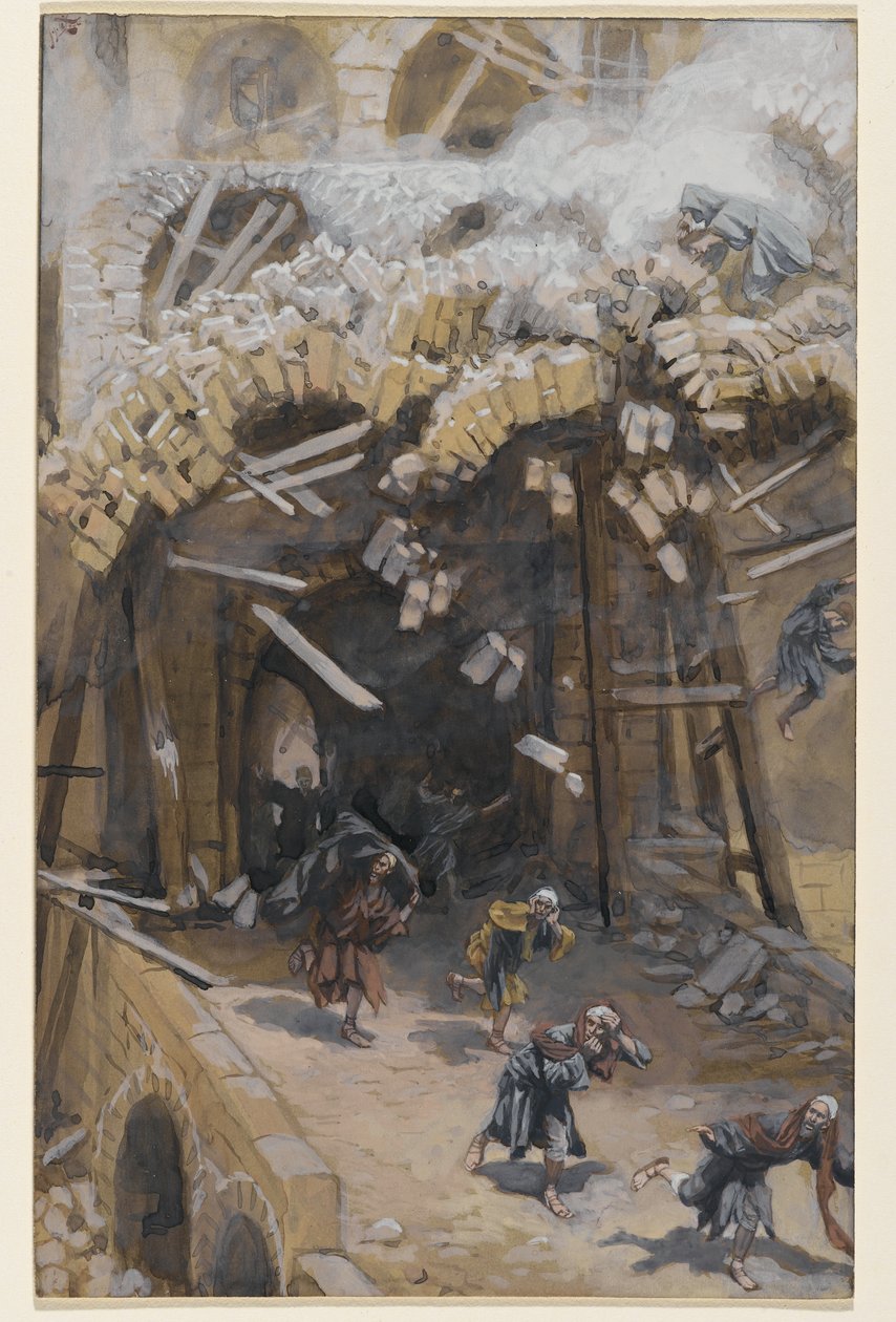 Wieża Siloam, ilustracja z Życia naszego Pana Jezusa Chrystusa, 1886-96 (wc nad grafitem na papierze) autorstwa James Jacques Joseph Tissot