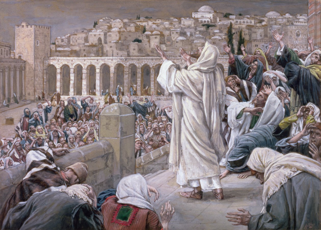 Głos z nieba, ilustracja do Życia Chrystusa, ok. 1886-96 (gwasz na tekturze) autorstwa James Jacques Joseph Tissot