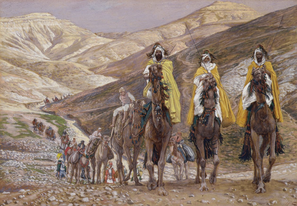Mędrcy w drodze do Betlejem, ilustracja do Życia Chrystusa, ok. 1886-94 (gwasz na tekturze) autorstwa James Jacques Joseph Tissot